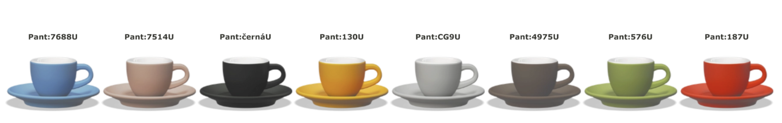 Barevne matne salky s podsalky Tulipano kavarny a gastro