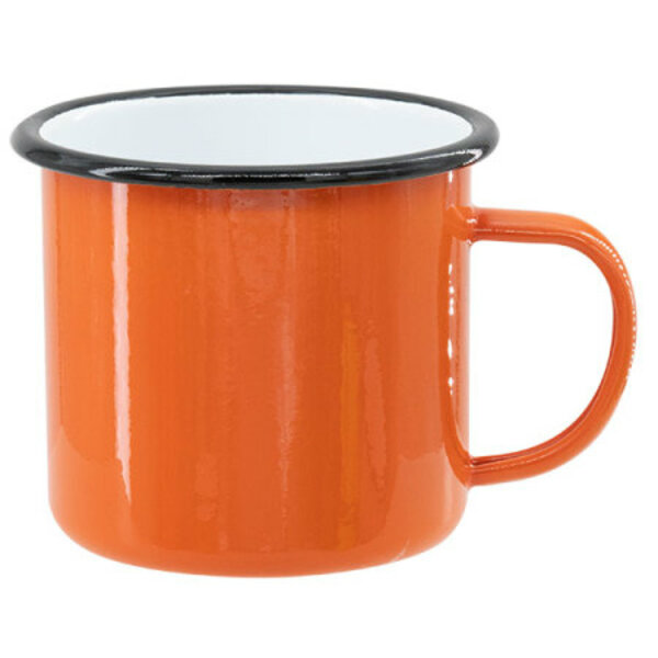 Orange sublimation tin mug 360 ml (black rim)