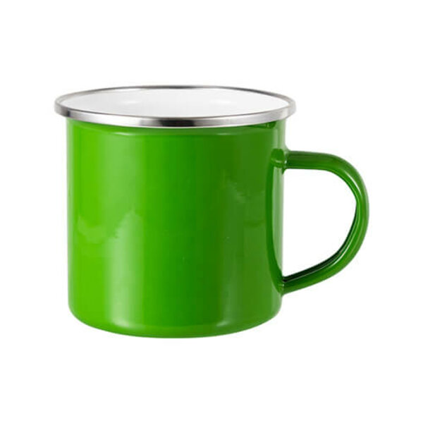 Green sublimation tin mug 360 ml (silver rim)