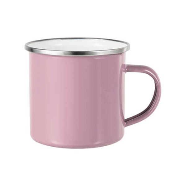 Růžový sublimační plecháček 360 ml (stříbrný lem)