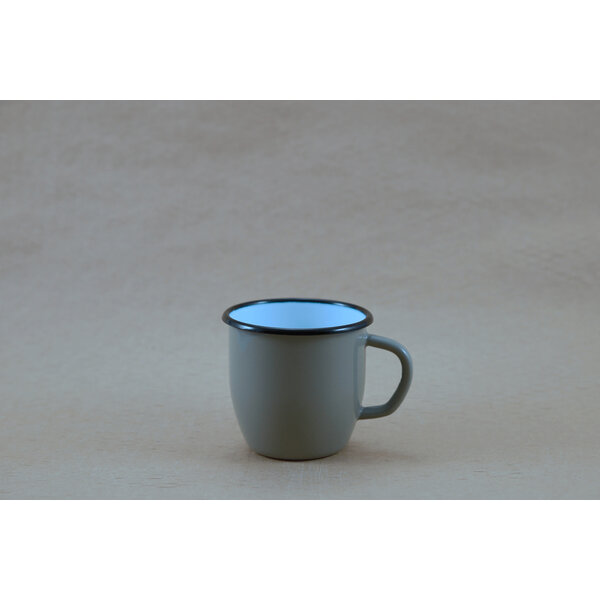 Konische Emaille Tasse - grau 250 ml