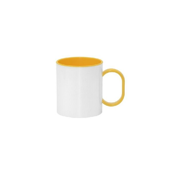Hrnček plastový 330 ml YELLOW s uškom na sublimáciu