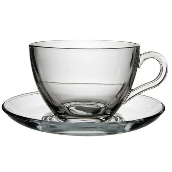 GLASS MUG with saucer 90 ml