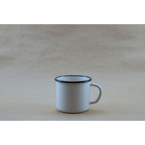 Perlmuttfarbene Emaille Tasse 250 ml