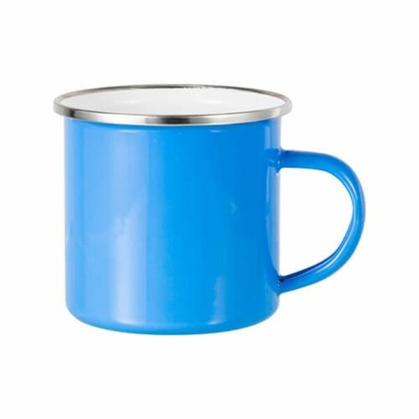 Blue sublimation tin mug 360 ml (silver rim)