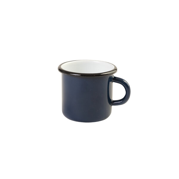 KOBALTOVÝ plechový hrnek 400 ml S ČERNÝM LEMEM