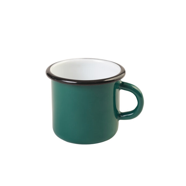 ZELENÝ plechový hrnek 250 ml S ČERNÝM LEMEM