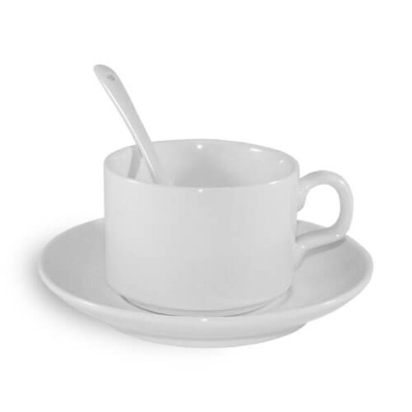 Porzellantasse mit Untertasse und Löffel SU136 150 ml