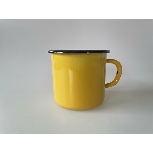 Yellow enamel mug 400 ml