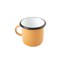 HORČICOVÝ plechový hrnek 250 ml S ČERNÝM LEMEM