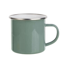 Gray-green sublimation tin mug 360 ml (silver rim)