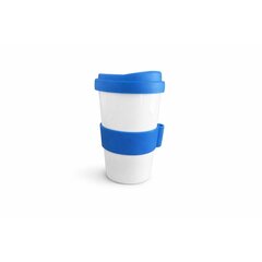 Porcelánový cestovní hrnek TO GO bílý ( modrá guma)