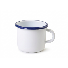 White enamel mug 400 ml BLUE RIM