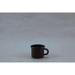 Dark brown enamel mug 85 ml