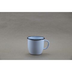 Conic white enamel mug 250 ml BLACK RIM
