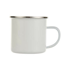 Biely sublimačný plecháčik 500 ml (strieborný/čierny lem)