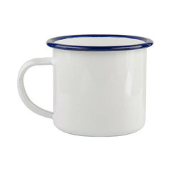 White sublimation tin mug 360 ml (dark blue rim)
