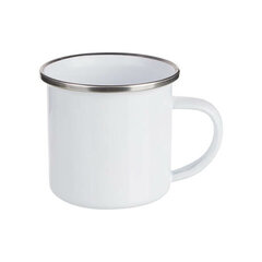 White sublimation tin mug 180 ml (silver rim)