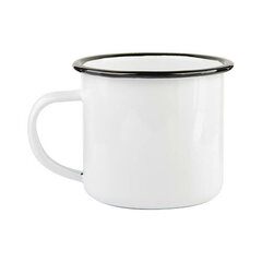 White sublimation tin mug 360 ml (black rim)