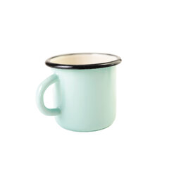 TYRKYSOVÝ plechový hrnek 250 ml S ČERNÝM LEMEM