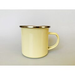 Light yellow sublimation tin mug 360 ml (silver rim)