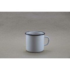 Perlmuttfarbene Emaille Tasse 400 ml